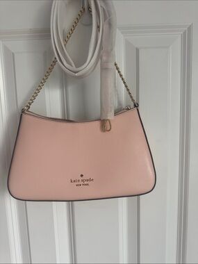 kate spade Pale Pink Leather Crossbody with Gold Chain